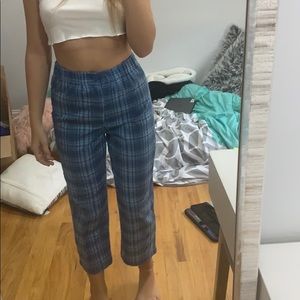 Blue plaid stretchy pants from brandy melville